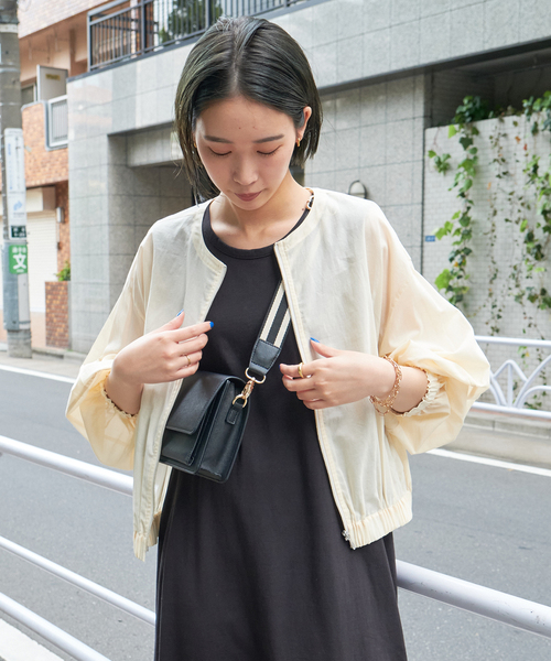 B.C STOCK（ベーセーストック）の「ギャザーシアージャケット（ブルゾン・レディース・ベージュ/カーキ/ブラック・FREE）」の20枚目の写真