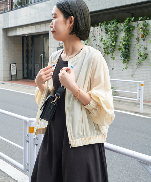 B.C STOCK（ベーセーストック）の「ギャザーシアージャケット（ブルゾン・レディース・ベージュ/カーキ/ブラック・FREE）」の19枚目の写真