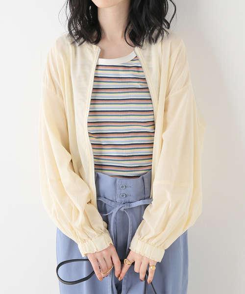 B.C STOCK（ベーセーストック）の「ギャザーシアージャケット（ブルゾン・レディース・ベージュ/カーキ/ブラック・FREE）」の17枚目の写真