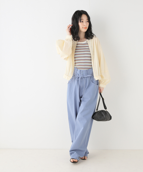 B.C STOCK（ベーセーストック）の「ギャザーシアージャケット（ブルゾン・レディース・ベージュ/カーキ/ブラック・FREE）」の16枚目の写真