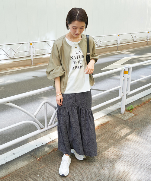 B.C STOCK（ベーセーストック）の「ギャザーシアージャケット（ブルゾン・レディース・ベージュ/カーキ/ブラック・FREE）」の14枚目の写真