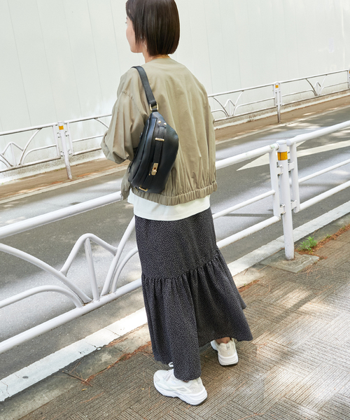 B.C STOCK（ベーセーストック）の「ギャザーシアージャケット（ブルゾン・レディース・ベージュ/カーキ/ブラック・FREE）」の12枚目の写真