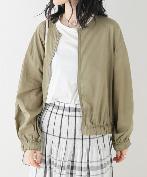B.C STOCK（ベーセーストック）の「ギャザーシアージャケット（ブルゾン・レディース・ベージュ/カーキ/ブラック・FREE）」の9枚目の写真