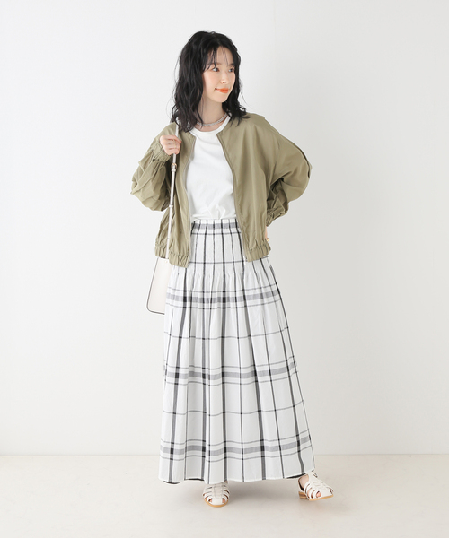 B.C STOCK（ベーセーストック）の「ギャザーシアージャケット（ブルゾン・レディース・ベージュ/カーキ/ブラック・FREE）」の8枚目の写真