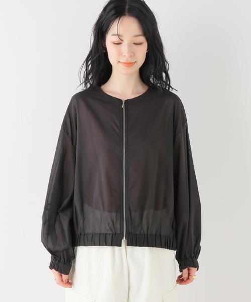 B.C STOCK（ベーセーストック）の「ギャザーシアージャケット（ブルゾン・レディース・ベージュ/カーキ/ブラック・FREE）」の6枚目の写真