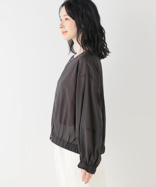 B.C STOCK（ベーセーストック）の「ギャザーシアージャケット（ブルゾン・レディース・ベージュ/カーキ/ブラック・FREE）」の5枚目の写真