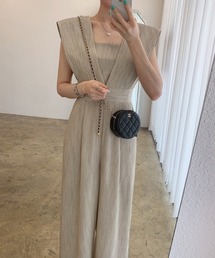 ノースリーブワイドサロペット