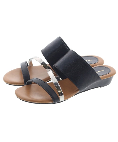 JELLY BEANS（ジェリービーンズ）の「トリプルベルトハーフウエッジサンダル(210-10360)JELLY BEANS(ジェリービーンズ)（サンダル・レディース・ブラック/ホワイト/ブルー・L/M/S）」の12枚目の写真