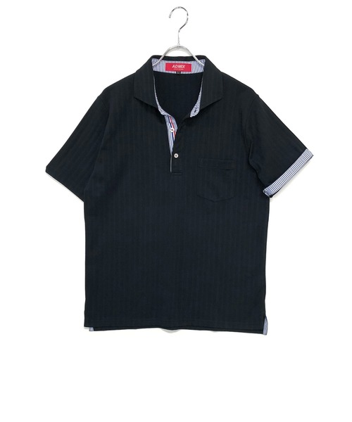 A.S.M（エーエスエム）の「吸水速乾ドライ ストライプドビー 鹿ノ子 / スタンダード Biz ポロシャツ（半袖）（ポロシャツ・メンズ・ブラック/ホワイト/ネイビー・48/50/52）」の15枚目の写真