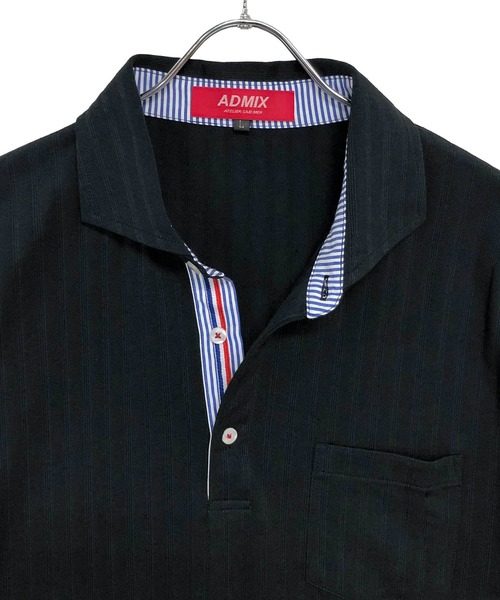 A.S.M（エーエスエム）の「吸水速乾ドライ ストライプドビー 鹿ノ子 / スタンダード Biz ポロシャツ（半袖）（ポロシャツ・メンズ・ブラック/ホワイト/ネイビー・48/50/52）」の16枚目の写真