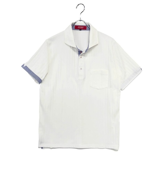 A.S.M（エーエスエム）の「吸水速乾ドライ ストライプドビー 鹿ノ子 / スタンダード Biz ポロシャツ（半袖）（ポロシャツ・メンズ・ブラック/ホワイト/ネイビー・48/50/52）」の14枚目の写真