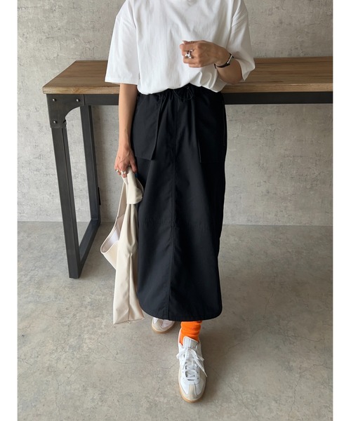 owndaily（オンデイリー）の「リップストップカーゴスカート（スカート・レディース・カーキ/ブラック・FREE）」の6枚目の写真