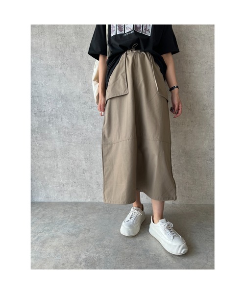 owndaily（オンデイリー）の「リップストップカーゴスカート（スカート・レディース・カーキ/ブラック・FREE）」の12枚目の写真