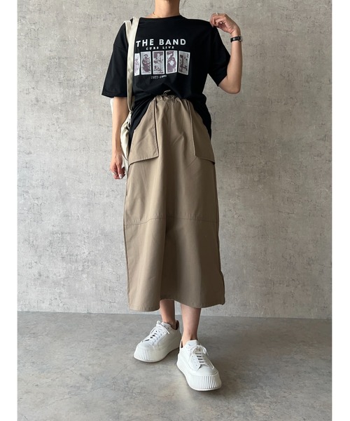 owndaily（オンデイリー）の「リップストップカーゴスカート（スカート・レディース・カーキ/ブラック・FREE）」の3枚目の写真