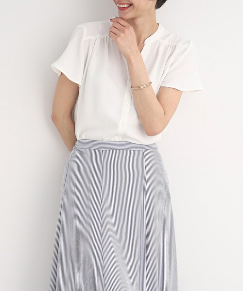 前開きスキッパ-ブラウス