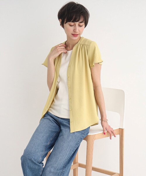 前開きスキッパ-ブラウス