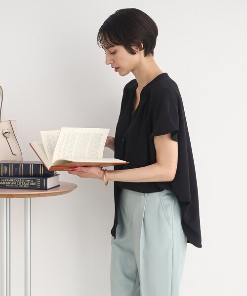 前開きスキッパ-ブラウス