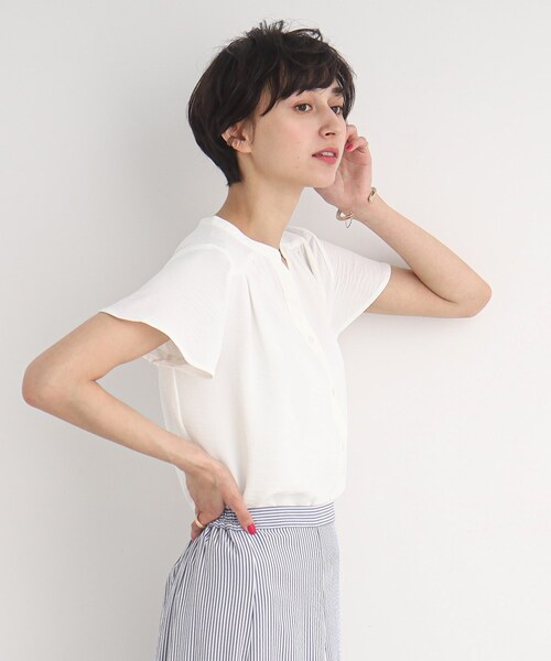 前開きスキッパ-ブラウス