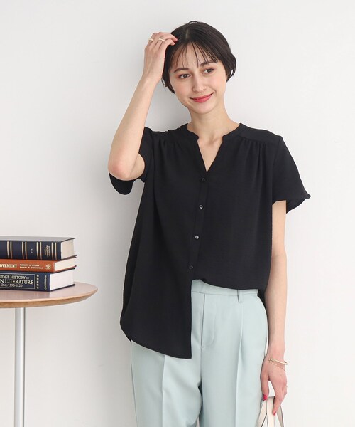 前開きスキッパ-ブラウス