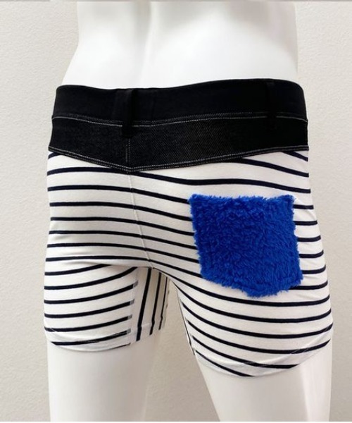 OVER THE TWELVE（オーバーザトゥウェルブ）の「OVER THE TWELVE/オーバーザトェルブ/ボーダーベア天竺 BOA ボクサーパンツ（その他アンダーウェア/インナー・メンズ・ブラック/ホワイト・M/L）」の2枚目の写真