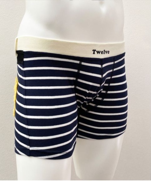 OVER THE TWELVE（オーバーザトゥウェルブ）の「OVER THE TWELVE/オーバーザトェルブ/ボーダーベア天竺 BOA ボクサーパンツ（その他アンダーウェア/インナー・メンズ・ブラック/ホワイト・M/L）」の6枚目の写真