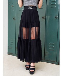 ドッキングチュールロングスカート