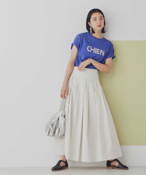 N.（N. Natural Beauty Basic）（エヌエヌナチュラルビューティーベーシック）の「【S Size Line】◆切替タックボリュームスカート（スカート・レディース・イエロー/ホワイト・SMALL/MEDIUM）」の10枚目の写真