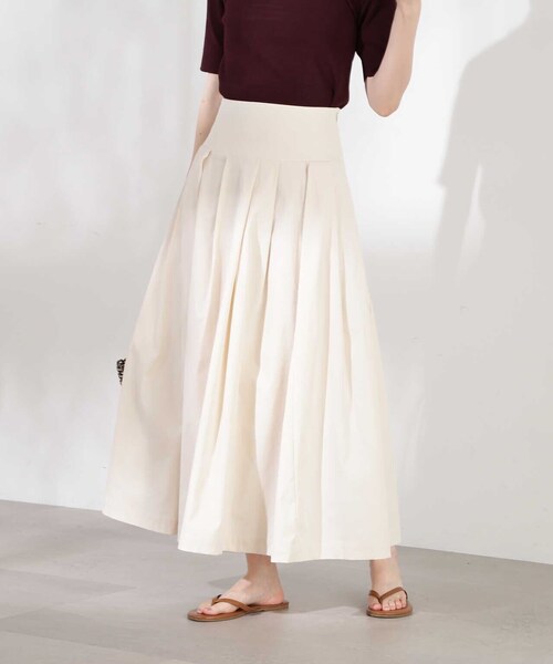 N.（N. Natural Beauty Basic）（エヌエヌナチュラルビューティーベーシック）の「【S Size Line】◆切替タックボリュームスカート（スカート・レディース・イエロー/ホワイト・SMALL/MEDIUM）」の11枚目の写真