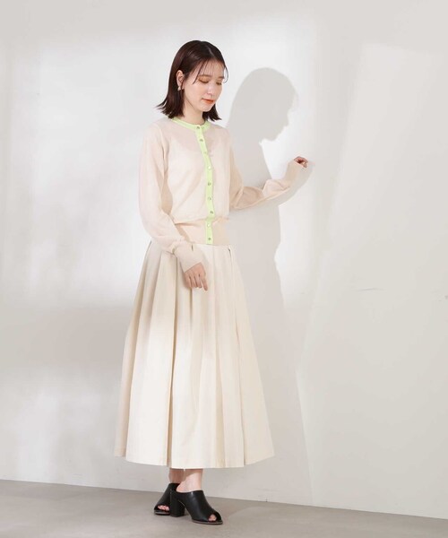 N.（N. Natural Beauty Basic）（エヌエヌナチュラルビューティーベーシック）の「【S Size Line】◆切替タックボリュームスカート（スカート・レディース・イエロー/ホワイト・SMALL/MEDIUM）」の22枚目の写真