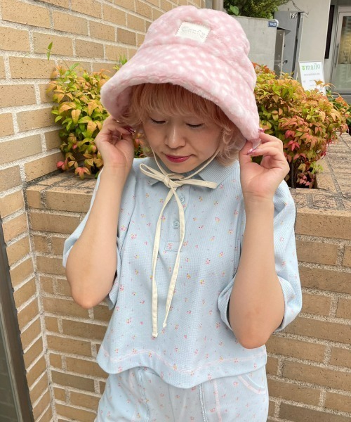 Candy Stripper（キャンディストリッパー）の「TINY FLOWERS WAFFLE POLO トップス（ポロシャツ・レディース・ヘザーグレー/ライトブルー/ブラック・2）」の17枚目の写真