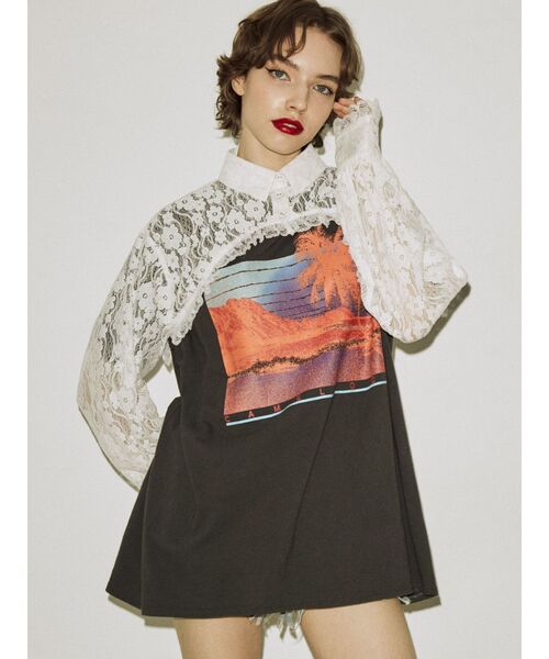 jouetie(ジュエティ)の「フリルクロップドブラウス(シャツ/ブラウス・レディース・ブラック/オフホワイト/クリア・MEDIUM)」の10枚目の写真