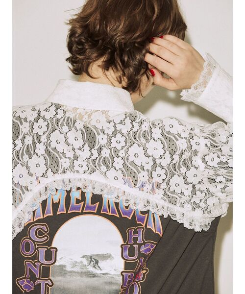 jouetie(ジュエティ)の「フリルクロップドブラウス(シャツ/ブラウス・レディース・ブラック/オフホワイト/クリア・MEDIUM)」の11枚目の写真