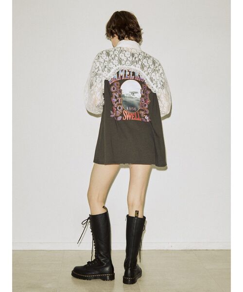 jouetie(ジュエティ)の「フリルクロップドブラウス(シャツ/ブラウス・レディース・ブラック/オフホワイト/クリア・MEDIUM)」の5枚目の写真