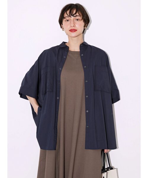 AMERICAN HOLIC(アメリカンホリック)の「WポケットバックタックBIGシャツ(シャツ/ブラウス・レディース・カーキ/ストライプ/ホワイト系その他6/ネイビー・M/L)」の10枚目の写真