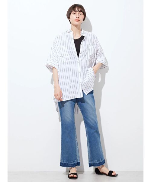 AMERICAN HOLIC(アメリカンホリック)の「WポケットバックタックBIGシャツ(シャツ/ブラウス・レディース・カーキ/ストライプ/ホワイト系その他6/ネイビー・M/L)」の20枚目の写真