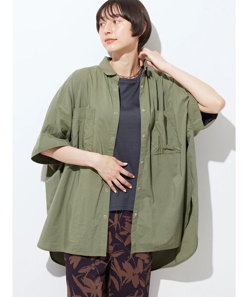 AMERICAN HOLIC(アメリカンホリック)の「WポケットバックタックBIGシャツ(シャツ/ブラウス・レディース・カーキ/ストライプ/ホワイト系その他6/ネイビー・M/L)」の22枚目の写真