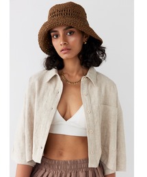 ALEXIA STAM | Linen Cropped Shirt /リネンシャツ＋ヘアロープ(シャツ/ブラウス)