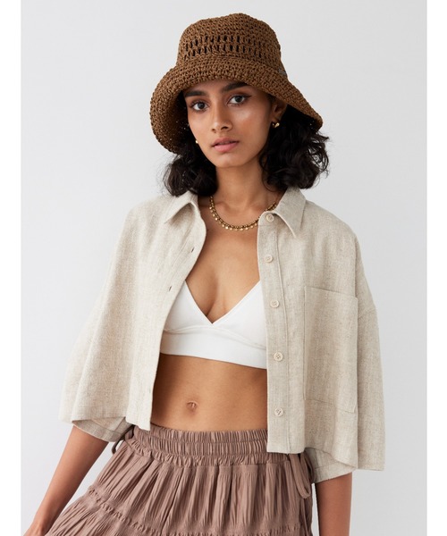 ALEXIA STAM（アリシアスタン）の「Linen Cropped Shirt /リネン