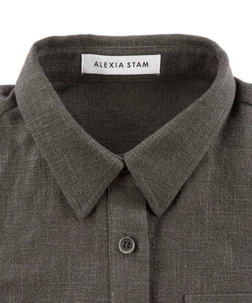 ALEXIA STAM（アリシアスタン）の「Linen Cropped Shirt /リネンシャツ＋ヘアロープ（シャツ/ブラウス・レディース・ベージュ/チャコールグレー・FREE）」の20枚目の写真