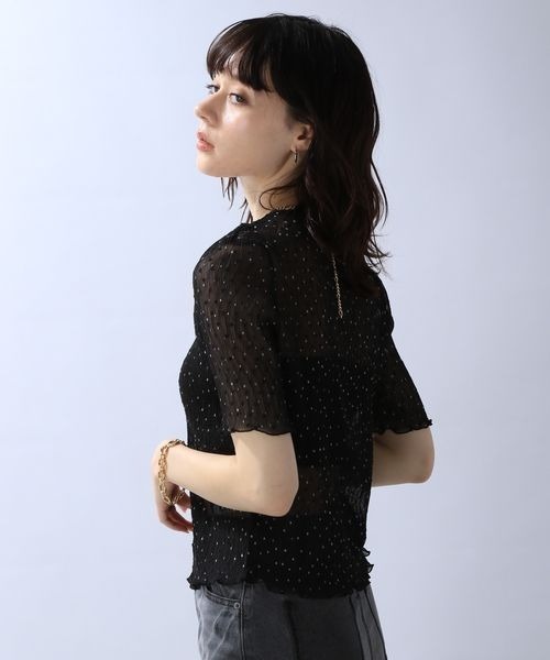 tシャツ シアーフロッキープルオーバー レディース JEANASIS（ジーナシス）の「フロッキーシアープリーツプル