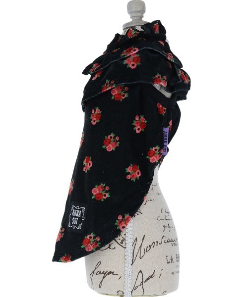 ANNA SUI(アナスイ)の「ANNA SUI/ケープ風ベロアワンピース(ペットウェア・レディース・ブラック/イエロー・S/M/L/2M/XS/2L/2XS)」の4枚目の写真