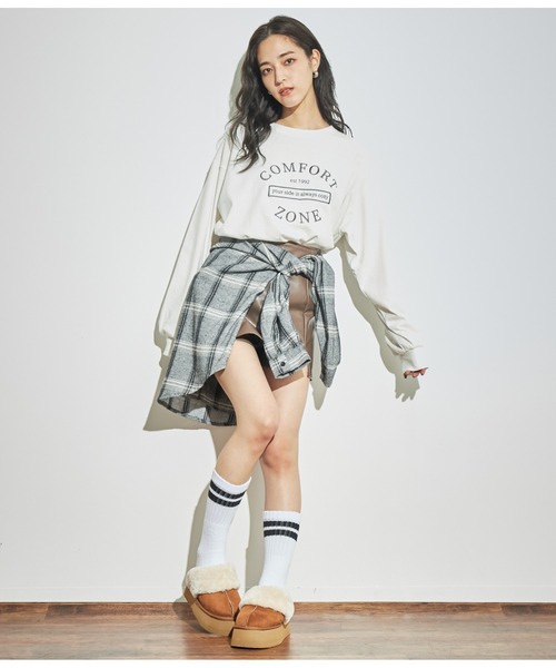 ANAP(アナップ)の「起毛チェックシャツ(シャツ/ブラウス・レディース・ネイビー/ブラック/ライトグレー/グリーン・FREE)」の17枚目の写真