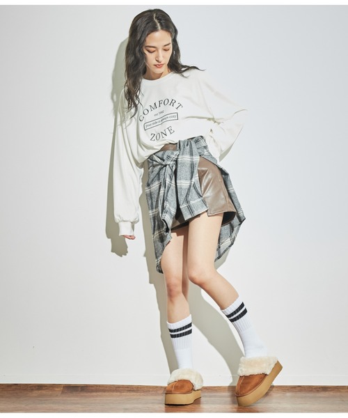 ANAP(アナップ)の「起毛チェックシャツ(シャツ/ブラウス・レディース・ネイビー/ブラック/ライトグレー/グリーン・FREE)」の18枚目の写真