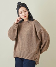 CUBE SUGAR（キューブシュガー）の「WEB限定カラーネップサイドボタンプルオーバーニット（ニット/セーター）」
