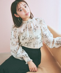 mysty woman | フロッキー線描きフラワーブラウス 984765(シャツ/ブラウス)