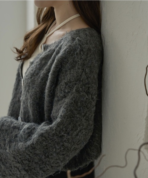 Ambre Neige(アンブルネージュ)の「【前後2WAY】コットンキャンディーシャギーカーディガン/【WEB/EC限定商品】(カーディガン/ボレロ・レディース・チャコールグレー/ベビーピンク/ライトブラウン/サックスブルー/アイボリー・FREE)」の20枚目の写真