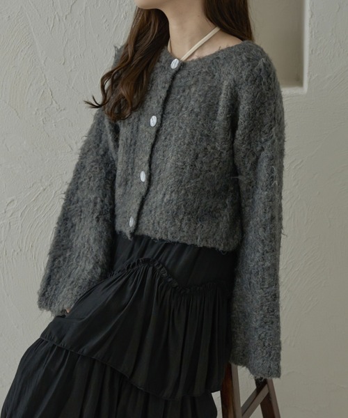 Ambre Neige(アンブルネージュ)の「【前後2WAY】コットンキャンディーシャギーカーディガン/【WEB/EC限定商品】(カーディガン/ボレロ・レディース・チャコールグレー/ベビーピンク/ライトブラウン/サックスブルー/アイボリー・FREE)」の21枚目の写真