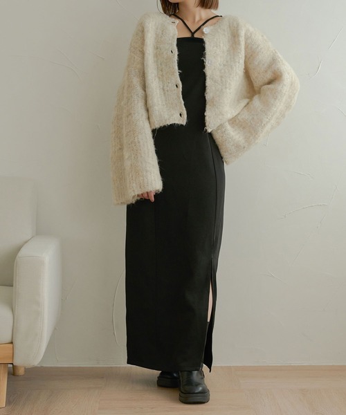 Ambre Neige(アンブルネージュ)の「【前後2WAY】コットンキャンディーシャギーカーディガン/【WEB/EC限定商品】(カーディガン/ボレロ・レディース・チャコールグレー/ベビーピンク/ライトブラウン/サックスブルー/アイボリー・FREE)」の18枚目の写真