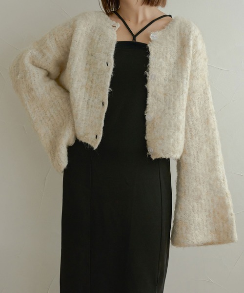 Ambre Neige(アンブルネージュ)の「【前後2WAY】コットンキャンディーシャギーカーディガン/【WEB/EC限定商品】(カーディガン/ボレロ・レディース・チャコールグレー/ベビーピンク/ライトブラウン/サックスブルー/アイボリー・FREE)」の17枚目の写真