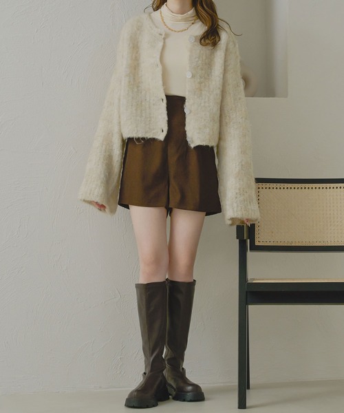 Ambre Neige(アンブルネージュ)の「【前後2WAY】コットンキャンディーシャギーカーディガン/【WEB/EC限定商品】(カーディガン/ボレロ・レディース・チャコールグレー/ベビーピンク/ライトブラウン/サックスブルー/アイボリー・FREE)」の11枚目の写真